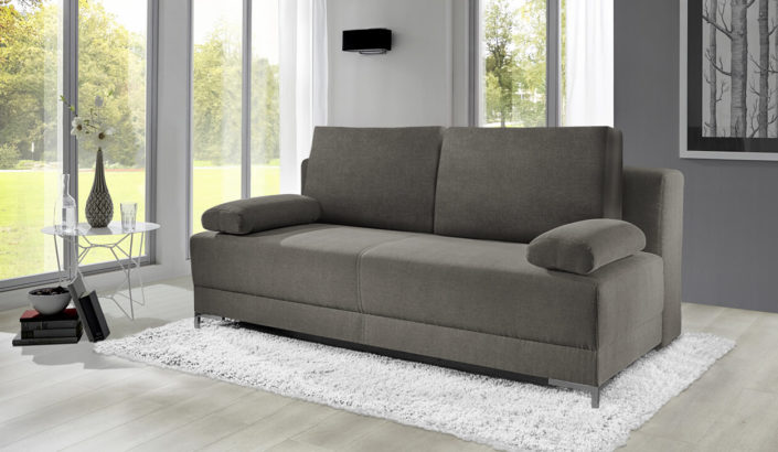 Boxspringsofa Adorno in Grau mit Bettkasten